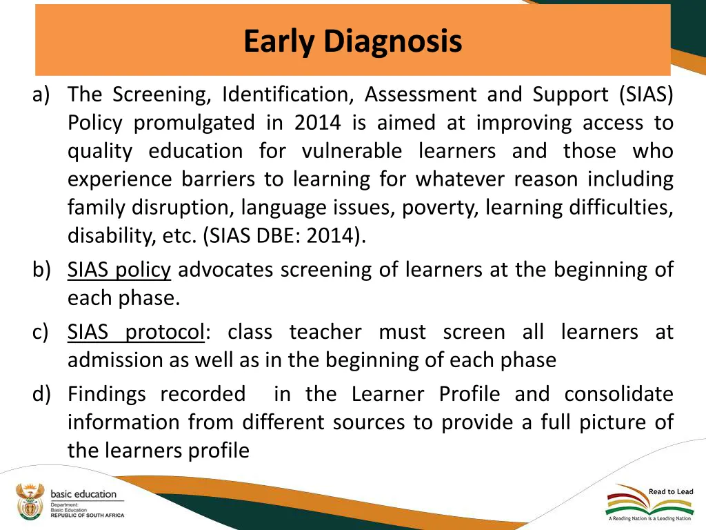 early diagnosis 1