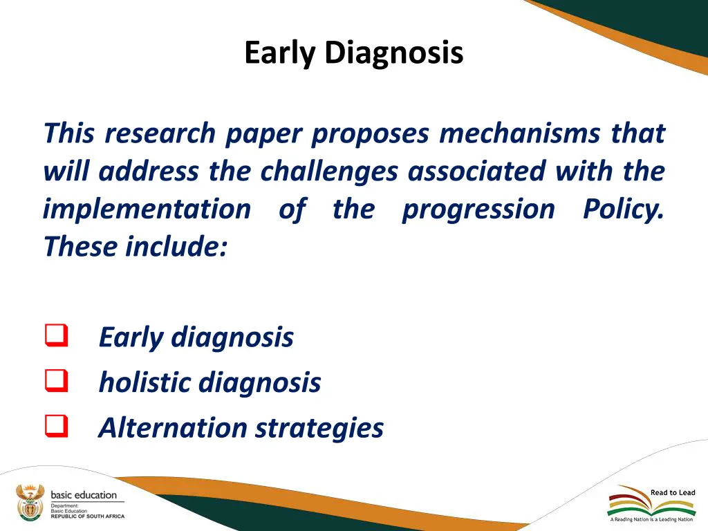 early diagnosis