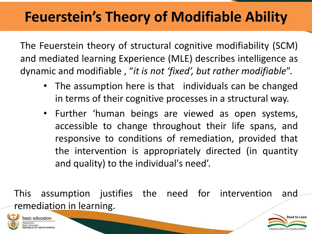 feuerstein s theory of modifiable ability
