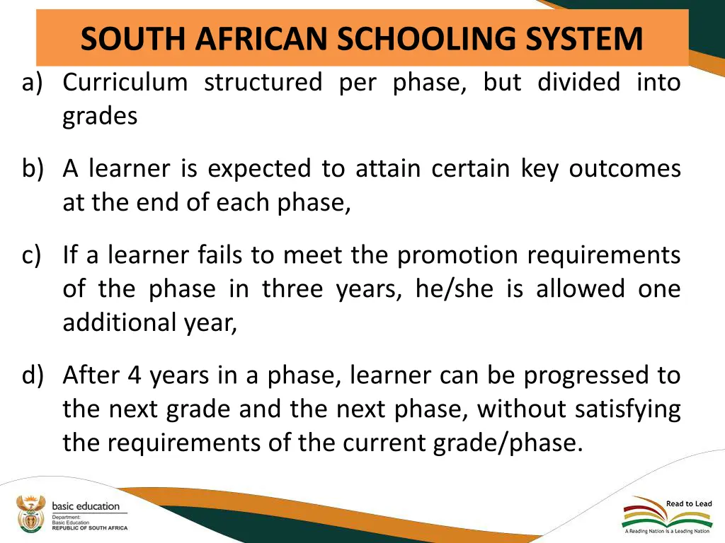 south african schooling system a curriculum