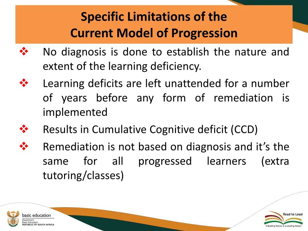specific limitations of the current model
