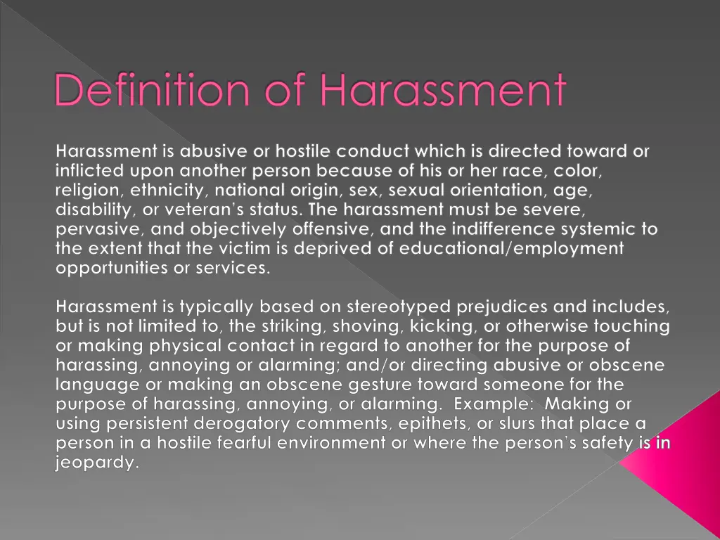 definition of harassment