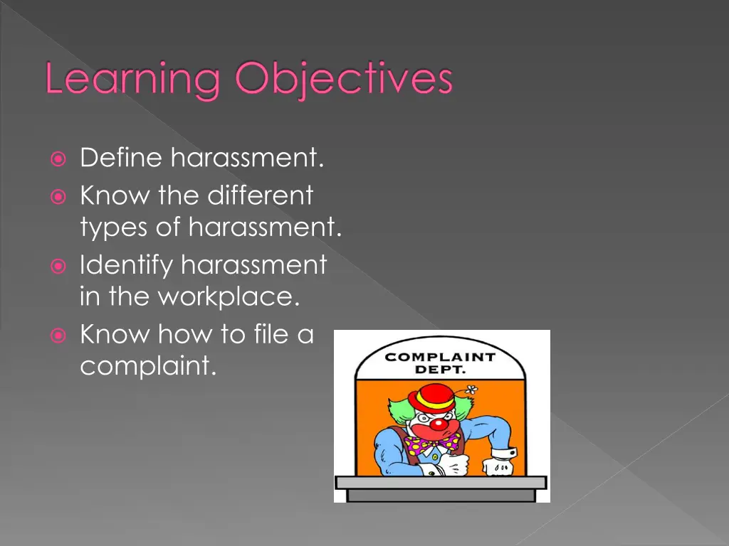 learning objectives