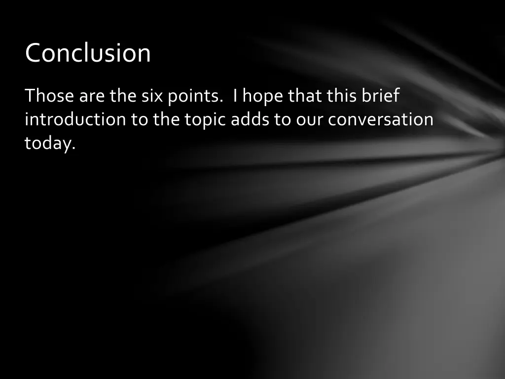 conclusion