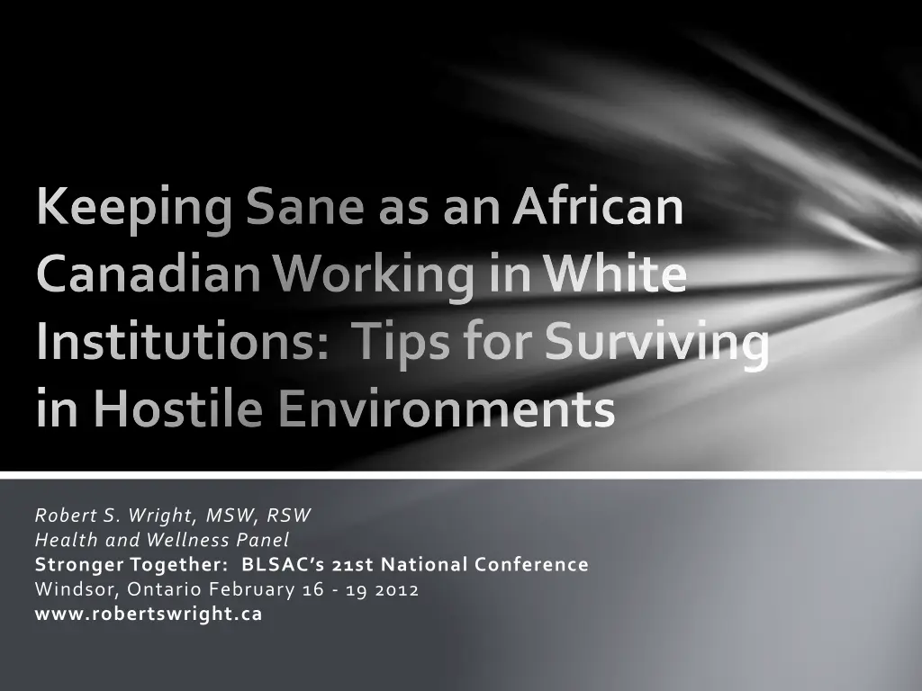 keeping saneas an african canadian working 1