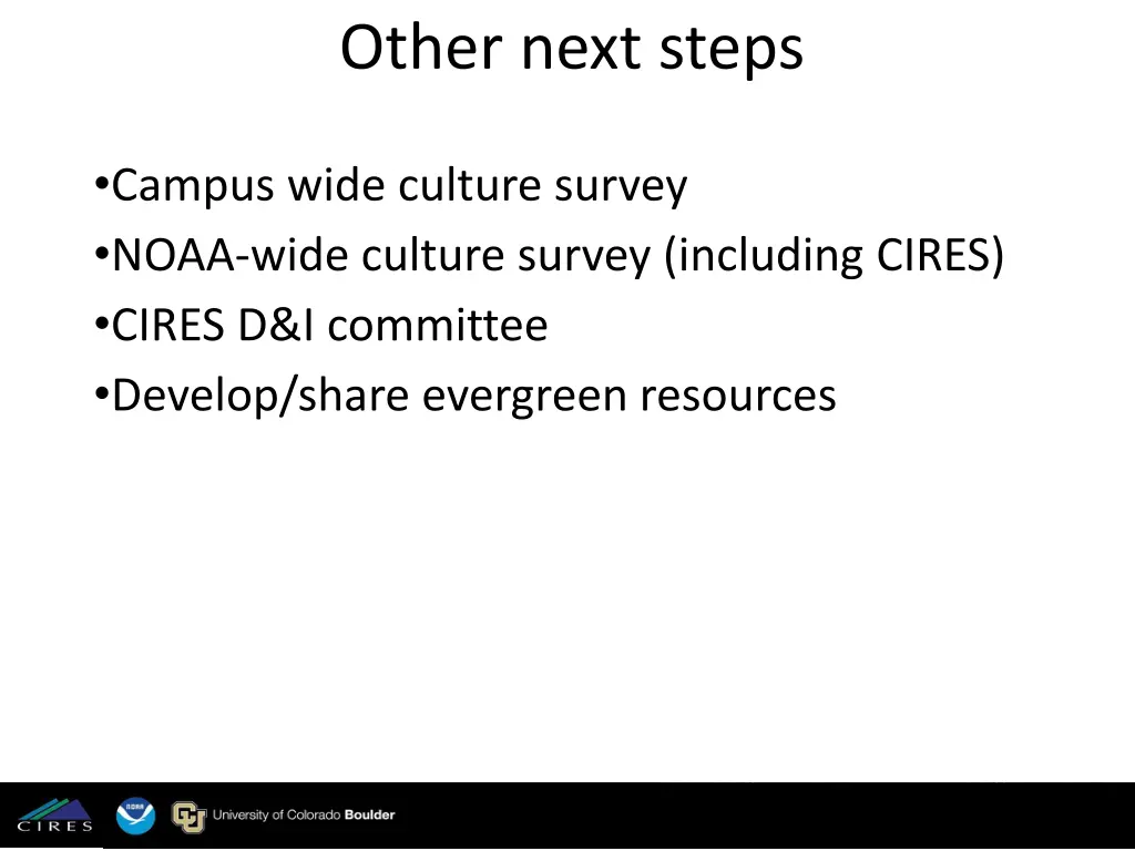 other next steps