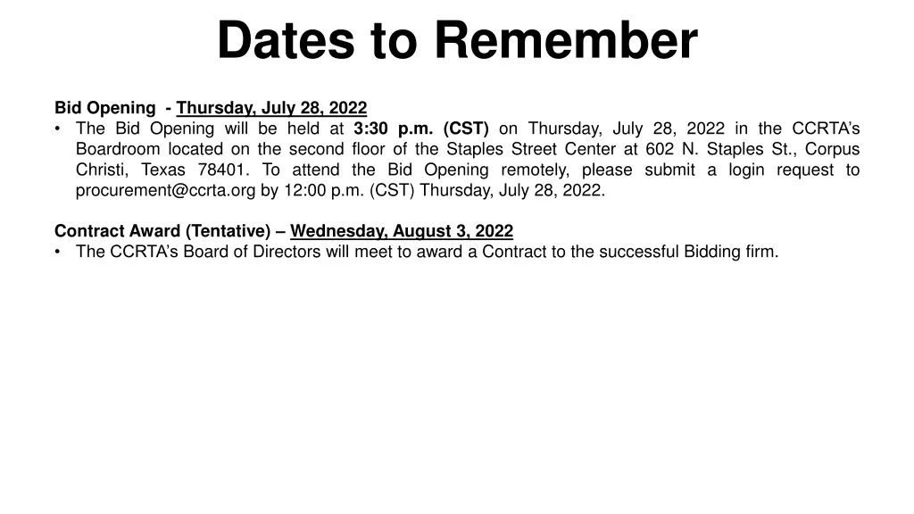 dates to remember 1