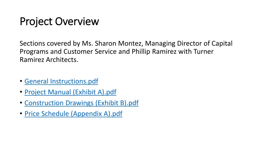 project overview project overview