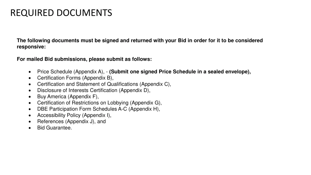 required documents