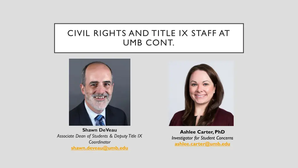 civil rights and title ix staff at umb cont