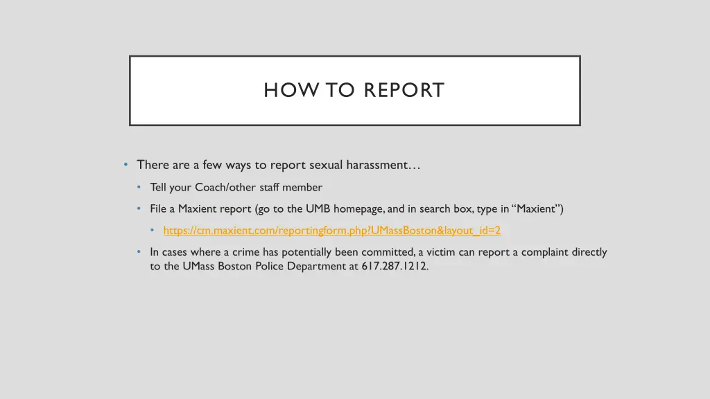 how to report