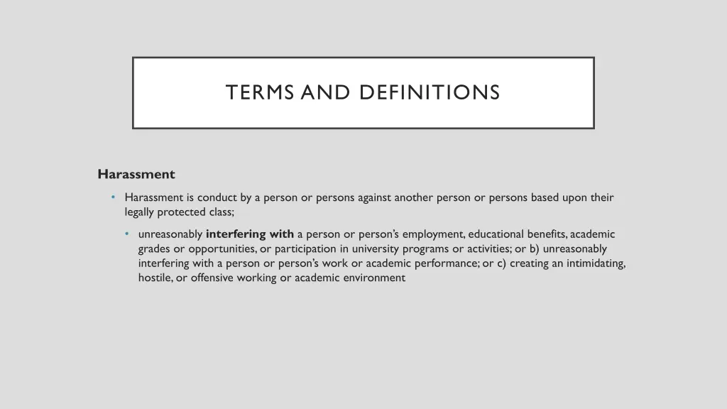 terms and definitions