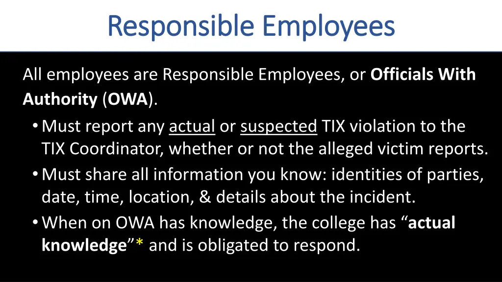 responsible employees responsible employees
