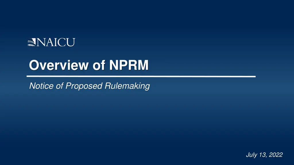 overview of nprm