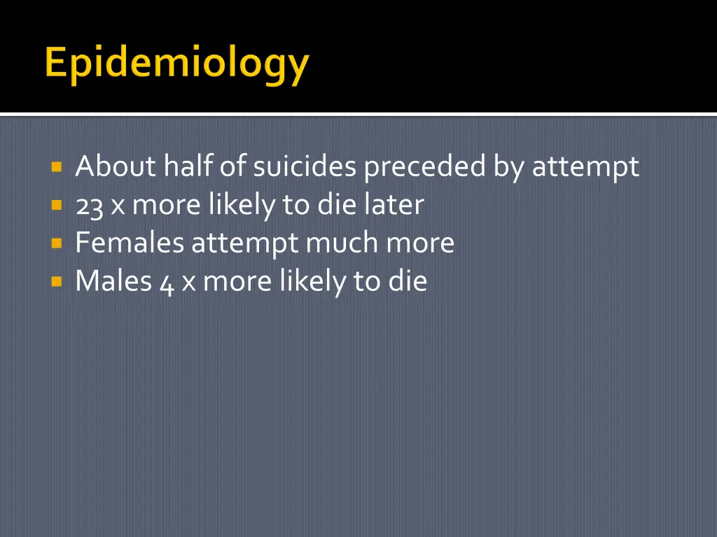 about half of suicides preceded by attempt