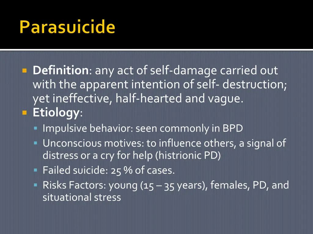definition any act of self damage carried