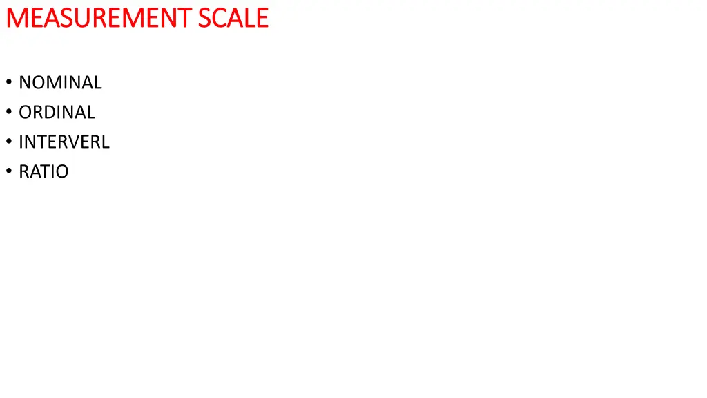 measurement scale measurement scale