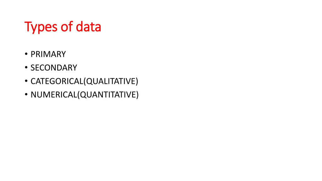 types of data types of data