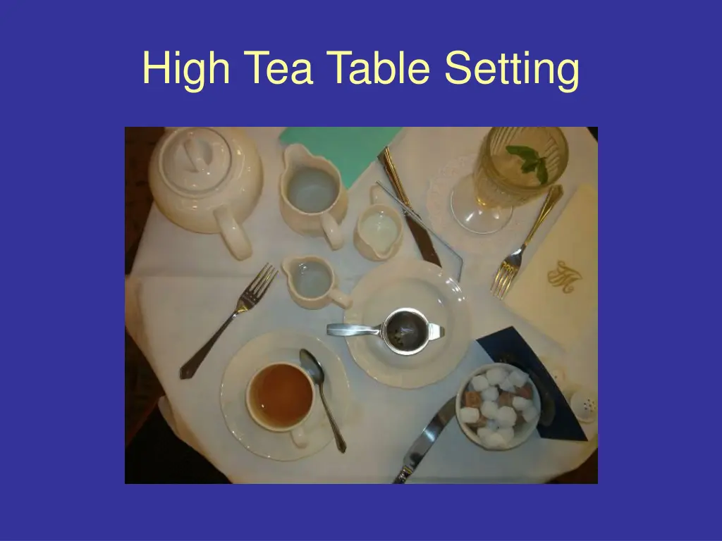 high tea table setting