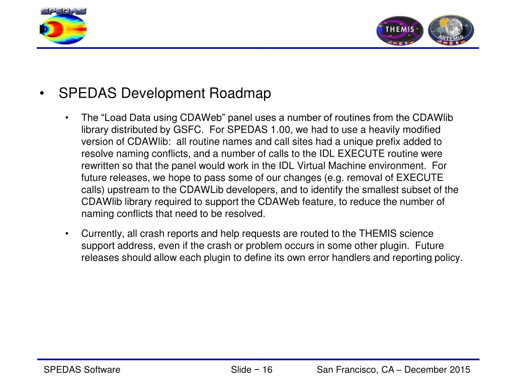 spedas development roadmap 1