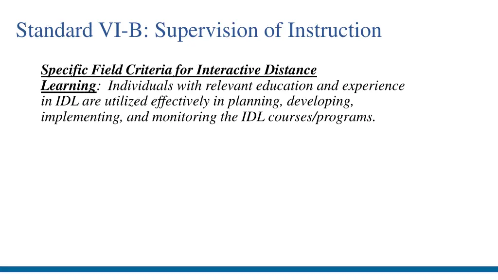 standard vi b supervision of instruction