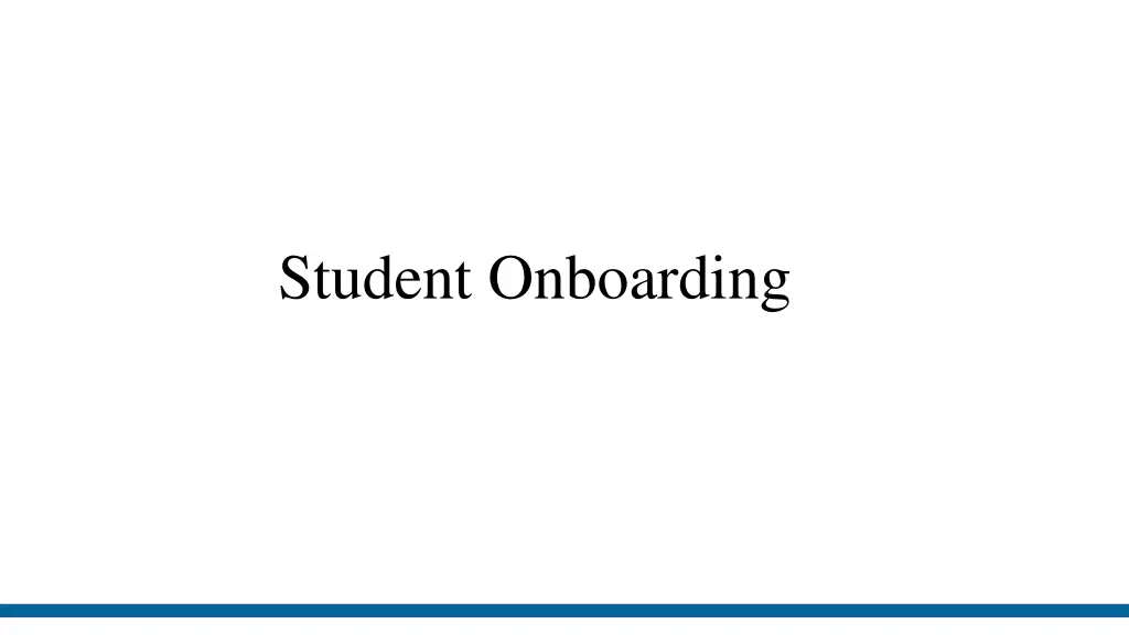 student onboarding