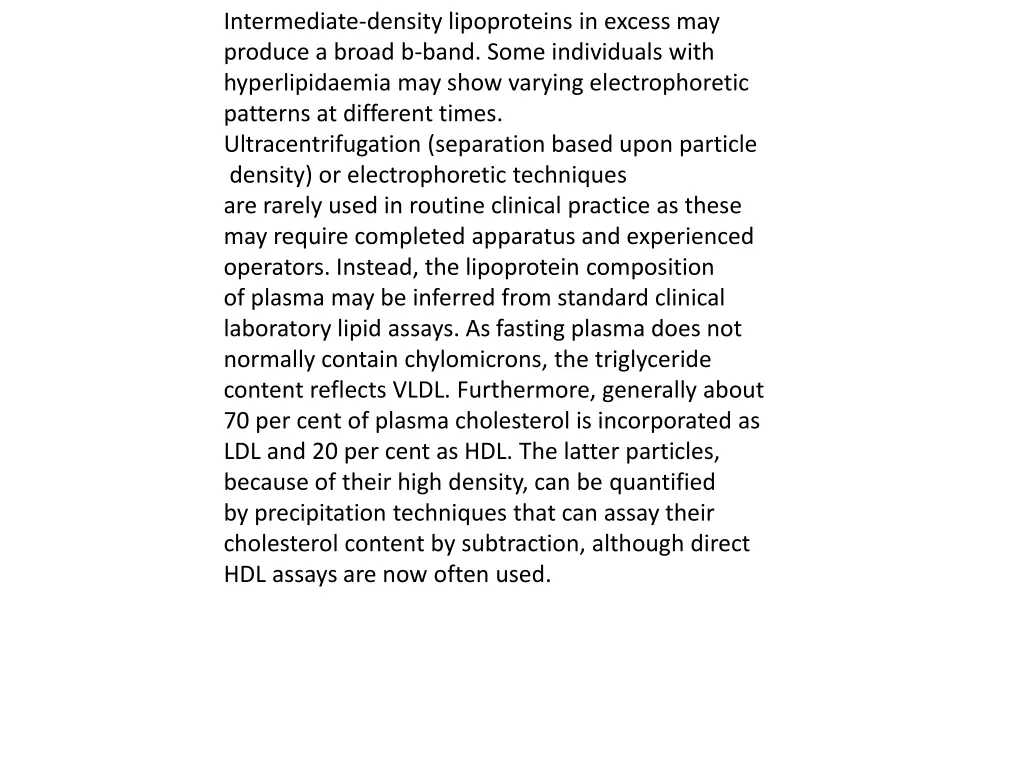 intermediate density lipoproteins in excess