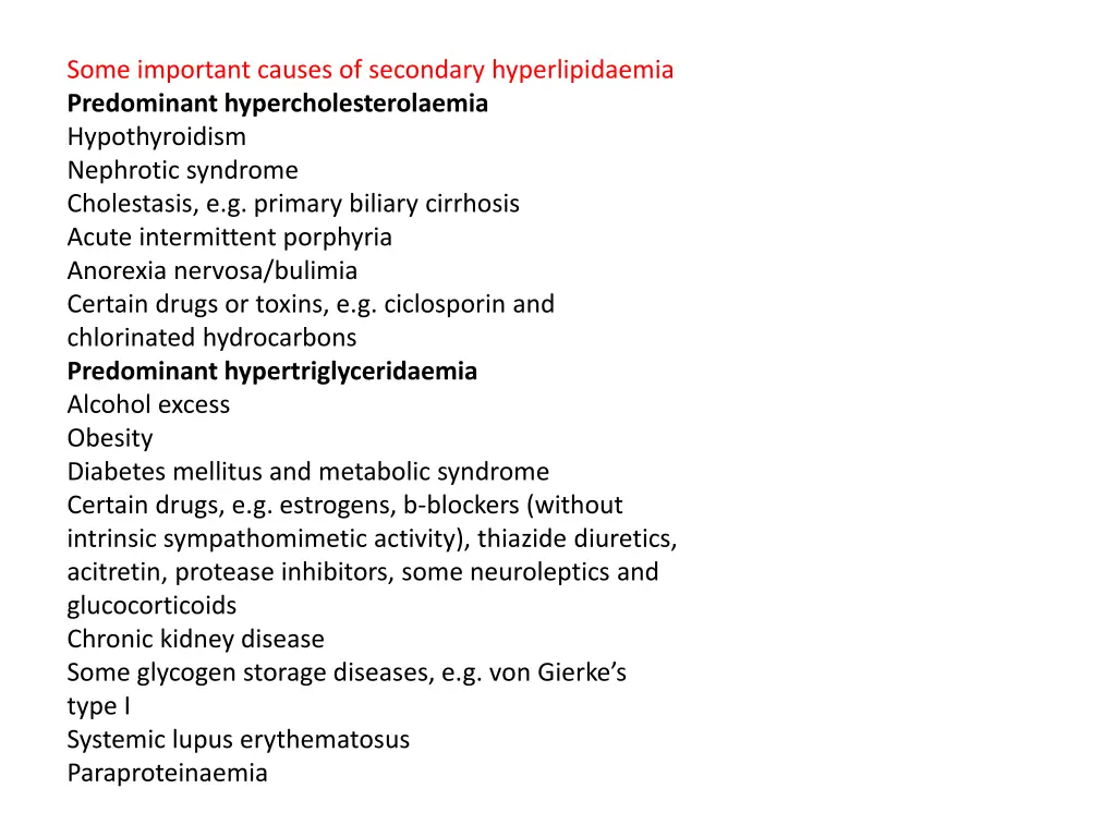 some important causes of secondary