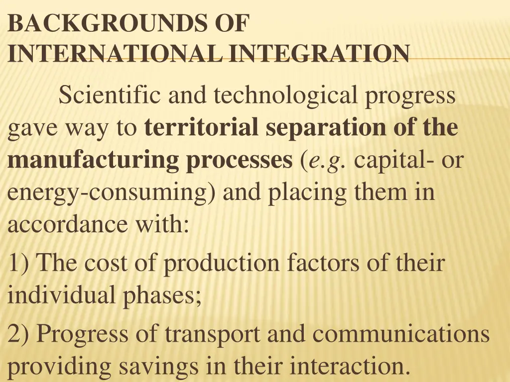 backgrounds of international integration 3