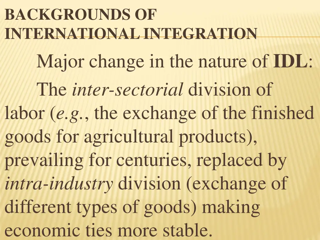 backgrounds of international integration major