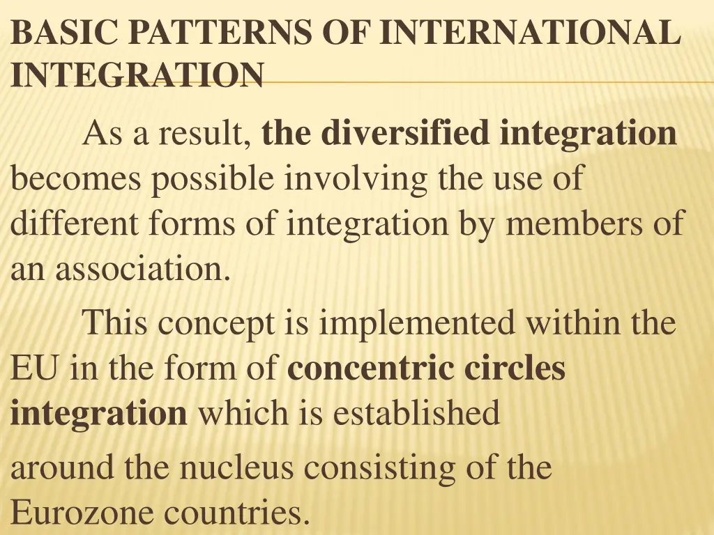basic patterns of international integration 9