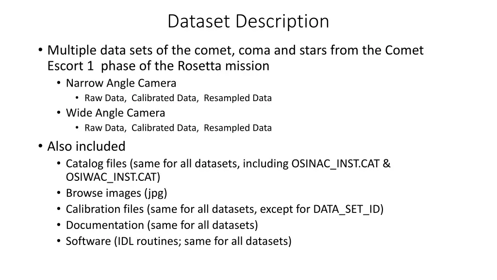 dataset description