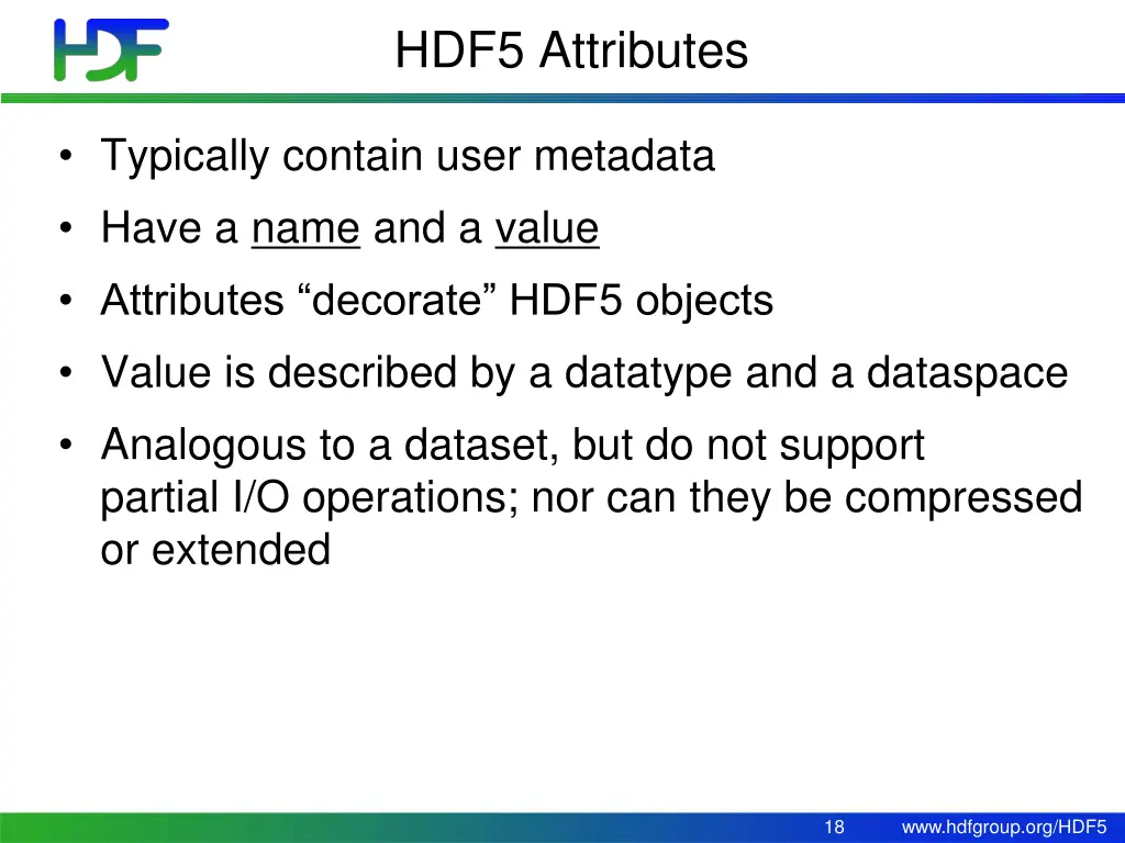 hdf5 attributes