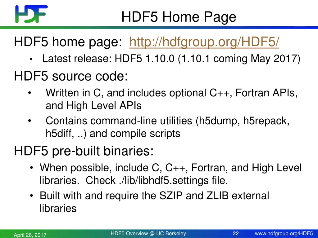 hdf5 home page