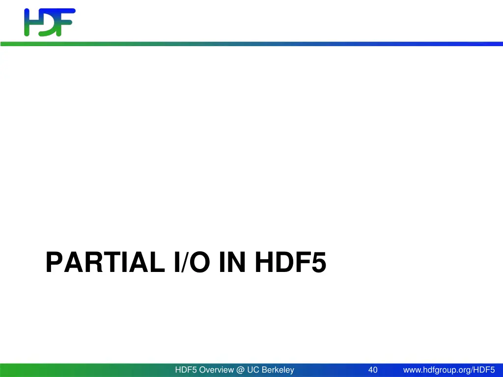 partial i o in hdf5