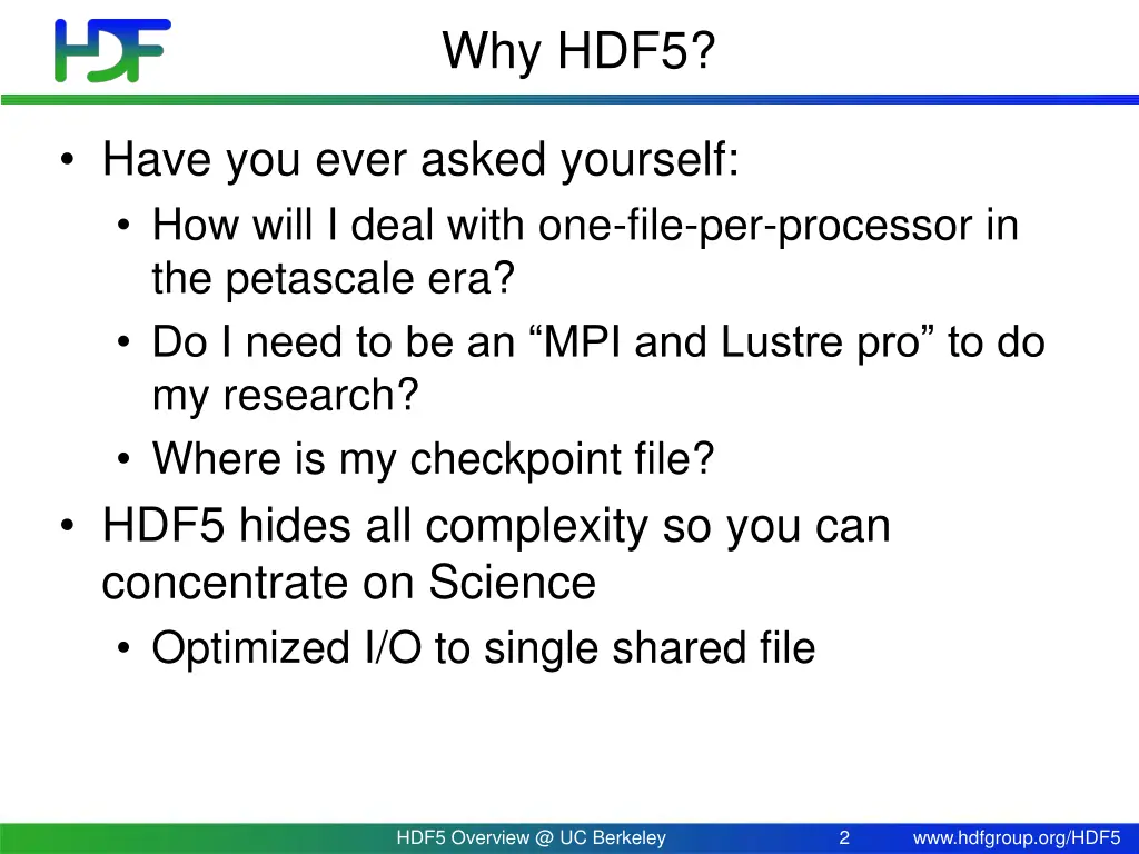 why hdf5