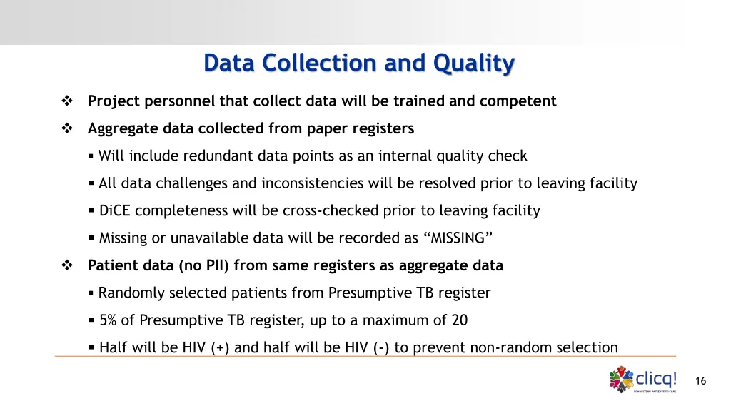 data collection and quality