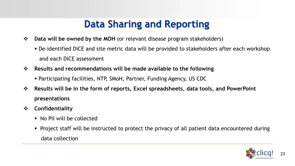 data sharing and reporting