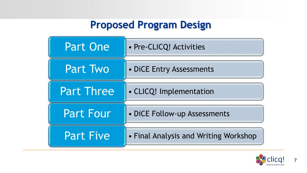 proposed program design