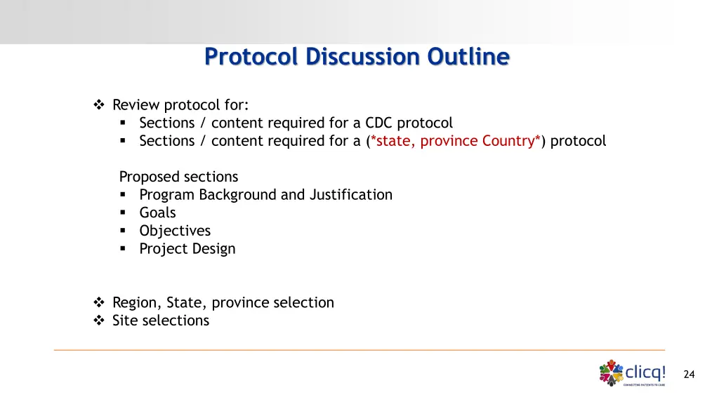 protocol discussion outline