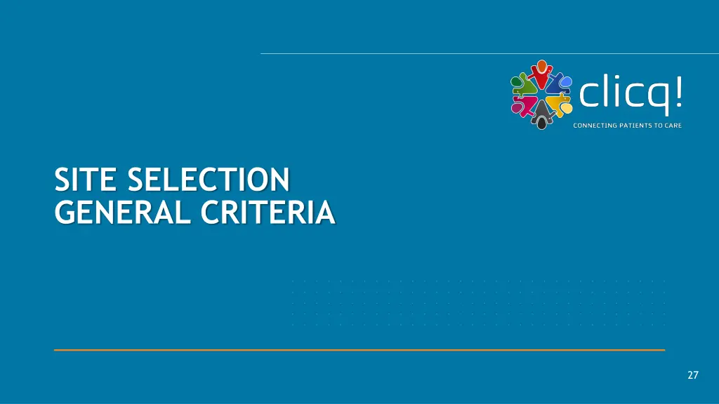 site selection general criteria