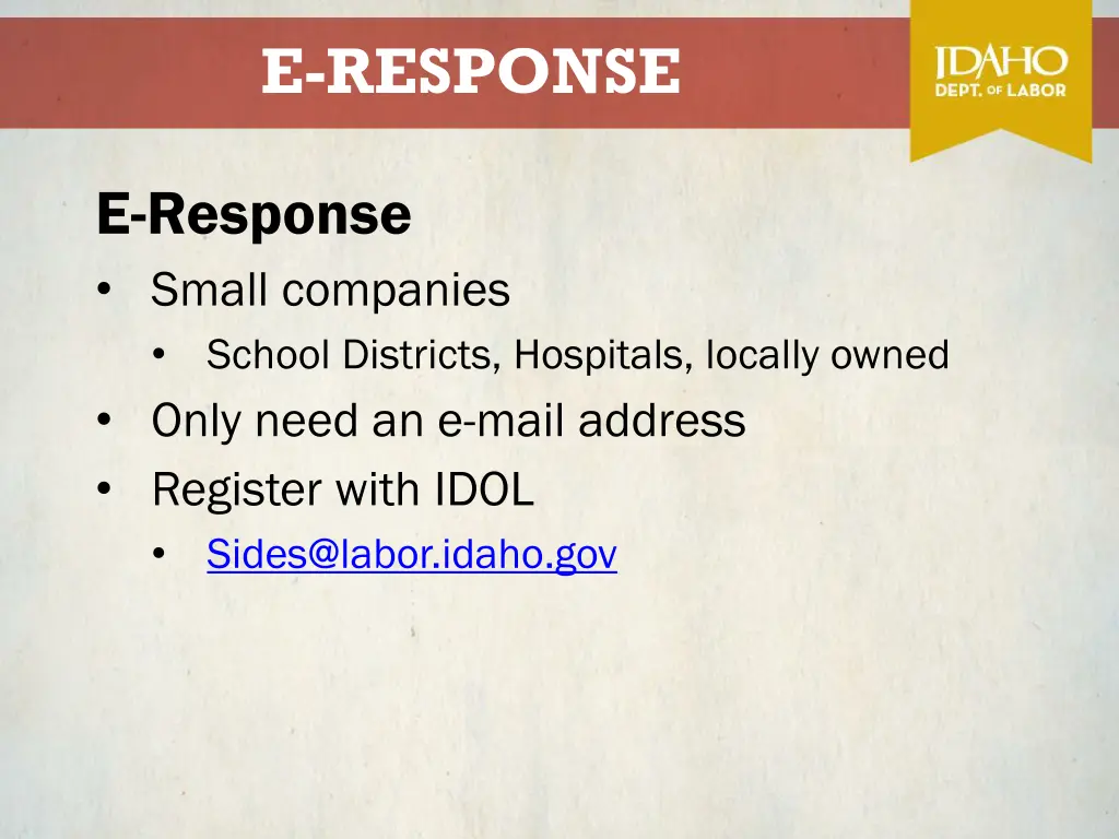e response