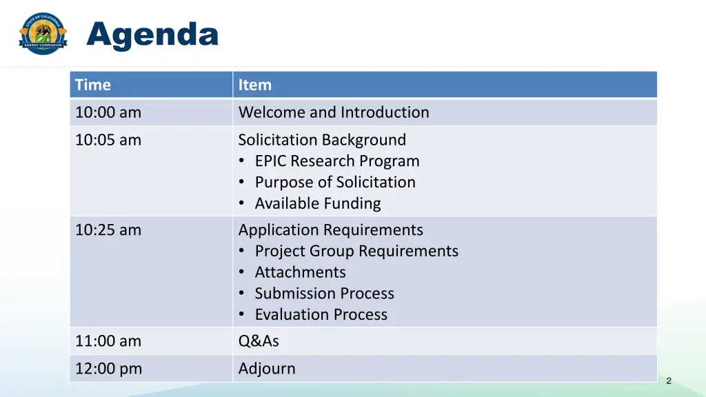 agenda