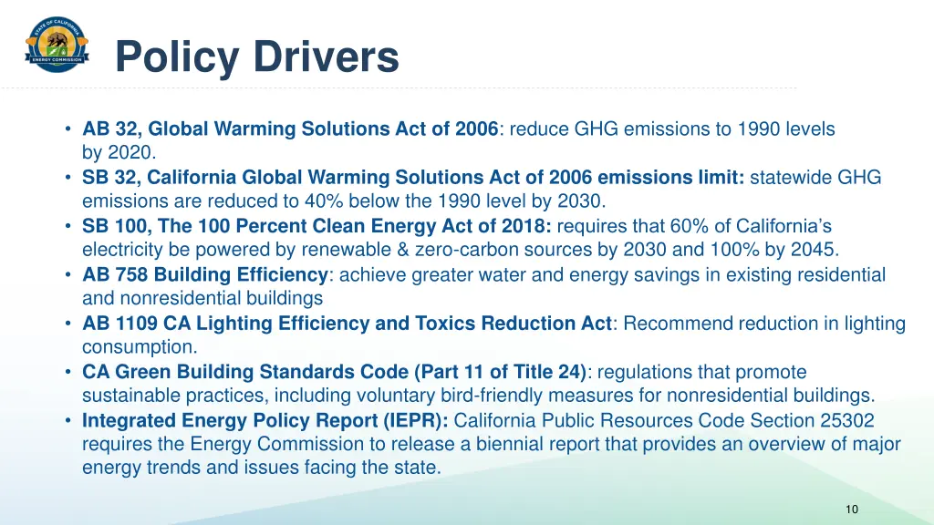 policy drivers