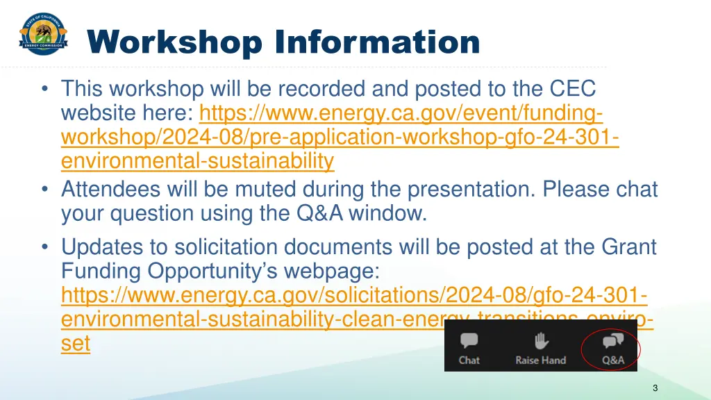 workshop information