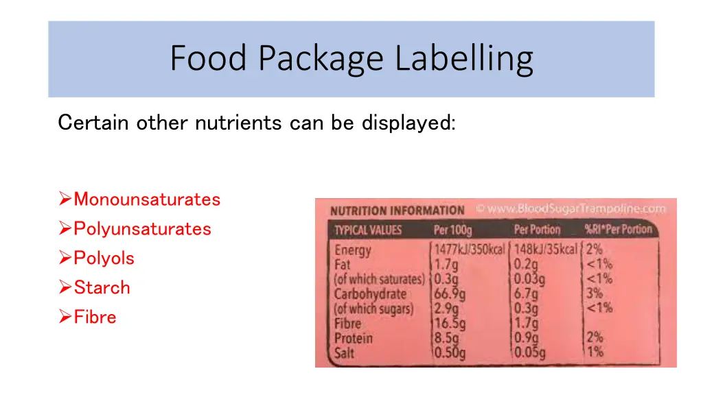 food package labelling 1