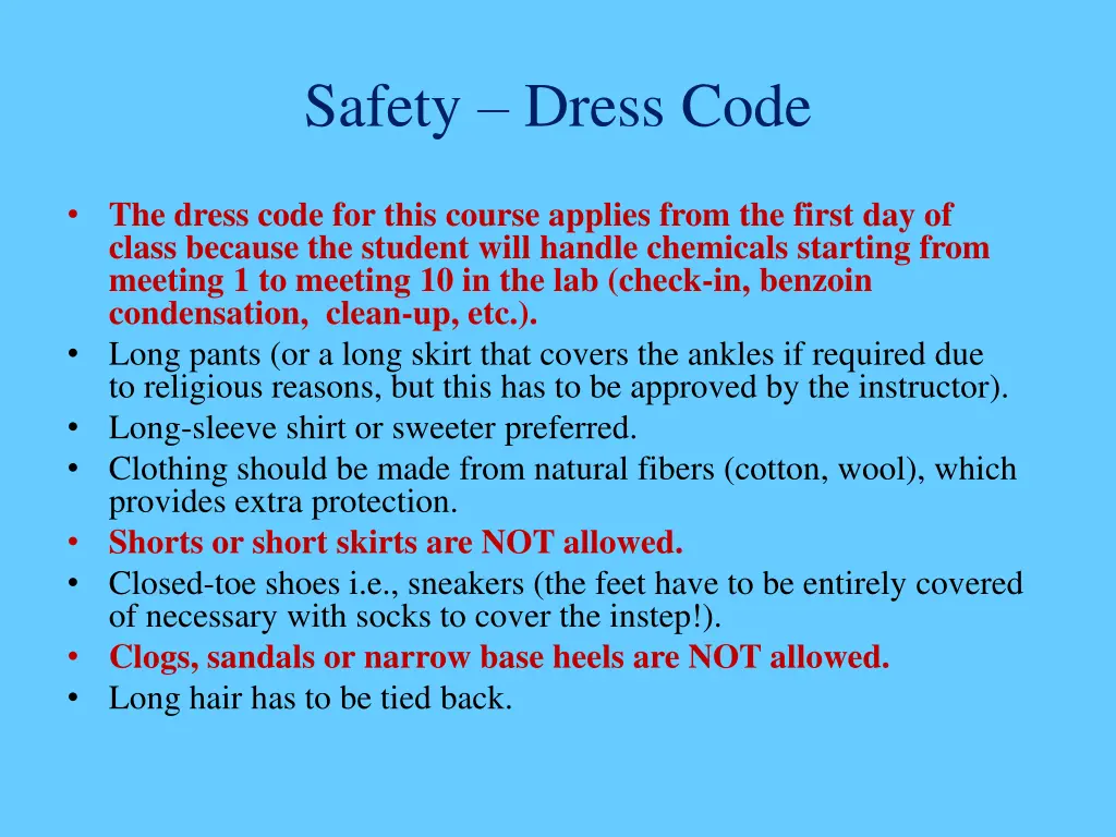 safety dress code