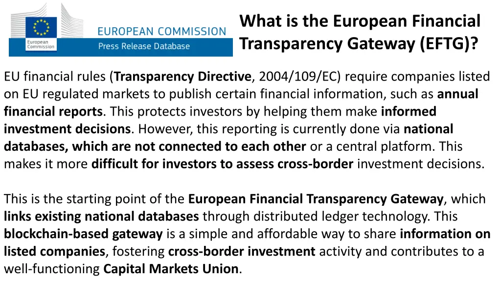 what is the european financial transparency