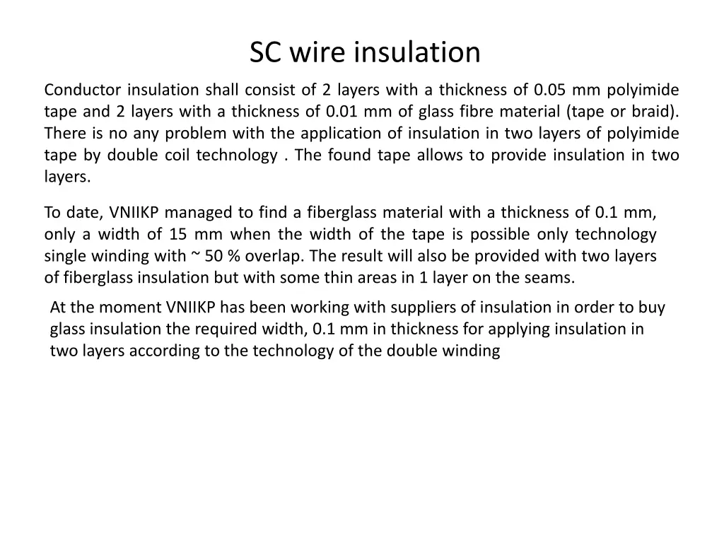 sc wire insulation
