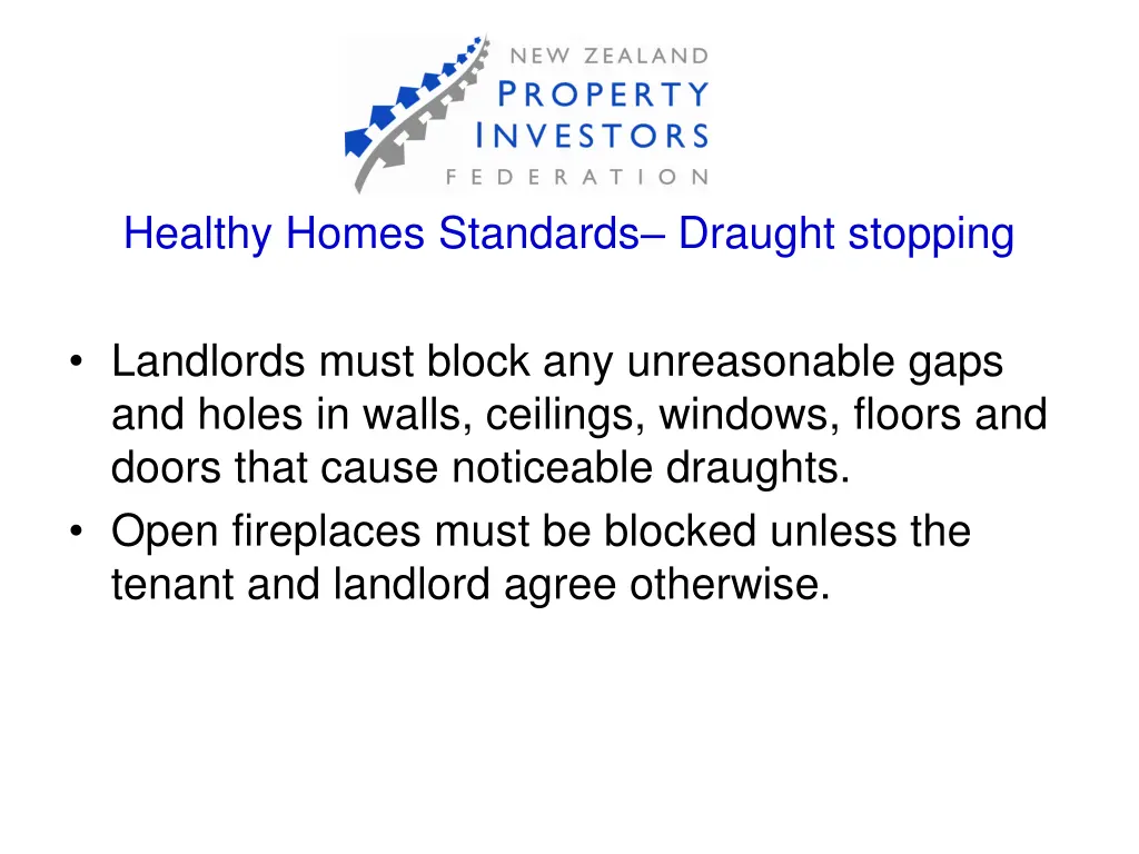 healthy homes standards draught stopping